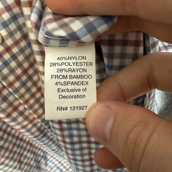 Johnnie O Shirt Mens XXL Check Long Sleeve Button Down Prep-Formance Stretch - Picture 4 of 8